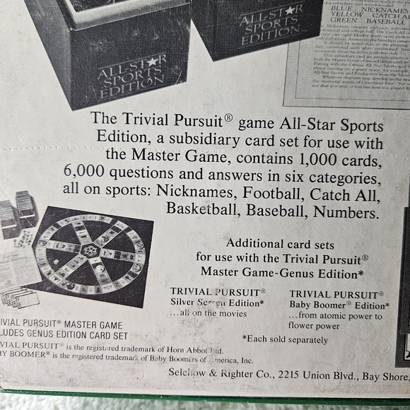 Trivial Pursuit Card‎ Game - All Star Sports Edition Expansion Set VINTAGE - Picture 16 of 16